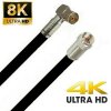 TV Antennenkabel Koaxkabel RG6 Winkel Kupplung F-Stecker 135dB HD 4K 8k HQ 7mm Schwarz 3 Meter