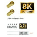 Lokmann Satkabel Antennenkabel Koaxkabel RG6 Stahl Kupfer Gold Edition 1-50 Meter 135dB HD 4K 8k HQ 7mm