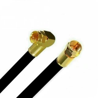 Satkabel Antennenkabel Koaxkabel RG6 Gold Edition Gerade / Winkel 135dB HD 4K 8k HQ 7mm Schwarz 1 Meter