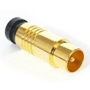 Koaxial TV Stecker Kompressionsstecker Gold 7mm HQ Qualität 100x Stück