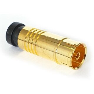 Koaxial TV Kupplung Kompressionsstecker Gold 7mm HQ Qualität