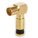 Winkel Koaxial TV Stecker Kompressionsstecker Gold 7mm HQ...