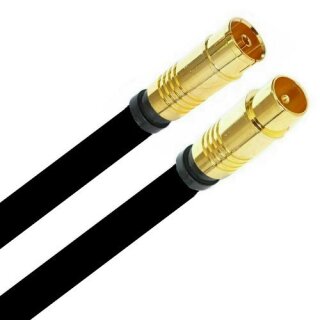 Antennenkabel TV Kabel 135 dB HD 4K HQ Koaxial Kupplung / Koaxial Stecker 7mm Schwarz 2 Meter