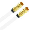 Antennenkabel TV Kabel 135 dB HD 4K HQ Koaxial Stecker / Koaxial Stecker 7mm Goldstecker Weiß