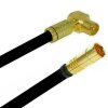 TV Antennenkabel Koaxkabel RG6 Winkel Gold Stecker / Gerade Gold Kupplung 135dB HD 4K 8k HQ 7mm Schwarz 2 Meter