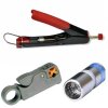 Kompressionszange Rot + Coax Profi Abisolierer + Cabelcon F-SC-56-CX3 5.1 Short F-Quick Kompressionsstecker