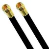 DELUXE PRO Koaxial Kabel SatKabel SCHWARZ 135dB 5-Fach geschirmt reines Kupfer F-Kompressionstecker Gold Vollmetall für 7mm Kabel