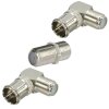 F-Quickwinkelstecker 90° + F-Verbinder Sat Kupplung Buchse / Buchse