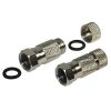 F-Stecker 7mm Wasserdicht HQ High Quality ClassA + F-Verbinder Sat Kupplung Buchse / Buchse 4x F-Stecker 2x Verbinder