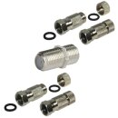 F-Stecker 7mm Wasserdicht HQ High Quality ClassA + F-Verbinder Sat Kupplung Buchse / Buchse 8x F-Stecker 4x Verbinder