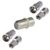 F-Schnellstecker 7mm zum direkten Aufdrehen auf das Koaxkabel + F-Verbinder Sat Kupplung Buchse / Buchse