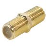 F-Stecker 7mm HQ Gold + F-Verbinder Gold HQ Sat Kupplung Buchse / Buchse