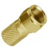 F-Stecker 7mm HQ Gold + F-Verbinder Gold HQ Sat Kupplung Buchse / Buchse