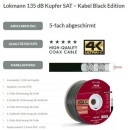 Lokmann 135dB Vollkupfer 7mm SAT Koaxial Antennenkabel...