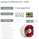 Lokmann 135dB Vollkupfer 7mm SAT Koaxial Antennenkabel...