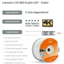 Lokmann 135dB Stahl Kupfer 7mm SAT Koaxial Antennenkabel...