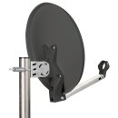 DUR-line DSA 40 Anthrazit Alu Sat Antenne Spiegel Schüssel 42cm + Ultra Single LNB 0.1dB LTE Filter 4K