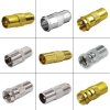 Adapter IEC Koax Stecker Kupplung Buchse F-Stecker Schnellstecker Gold Vollmetall HQ Qualität