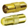 Adapter IEC Koax Stecker auf F-Buchse Gold 2x Stück