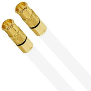 Sat Kabel Antennenkabel Koaxkabel 7mm S-Kupfer 135dB 5 Fach HD 4K 8k F-Quick Kompressionsstecker Gold HQ Qualität Weiss 33 Meter