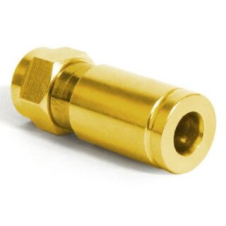 F-Kompressionstecker Gold für Kabel 4.6mm - 5mm Vollmetall F-Stecker HQ Qualität