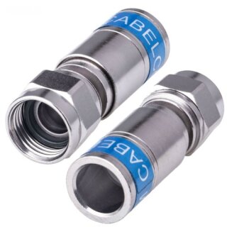 Cabelcon F-Stecker Kompressionsstecker Wasserdicht 7mm 4K 8K HQ Qualität F-56-CX3 7.0 QM Quickmount  8x Stück