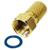 F-Stecker Twist-On F Stecker Breite Mutter Vergoldet HQ Qualität 7.4mm 8x Stück