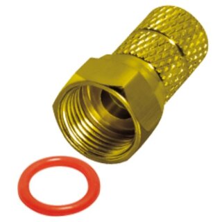 F-Stecker 6,6mm vergoldet HQ Qualität