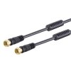 SAT Kabel TV Antennenkabel F-Stecker 1,5m Gold 135 dB Mantelstromfilter Schwarz 4K 8K