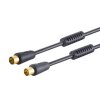 TV Antennenkabel Koax Stecker Koax Kupplung 7,5m Gold 135 dB Mantelstromfilter Schwarz 4K 8K