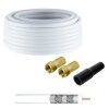 5m Sat Kabel 8mm F-Stecker Gold Gummitülle 135dB 5fach Kupfer Weiß 4k 8K Premium Qualität