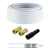 5m Sat Kabel 8,4mm F-Stecker Gold Gummitülle 140dB 6fach CCS Innenleiter Weiß 4k 8K HQ Qualität