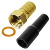 F-Stecker vergoldet + Gummitülle UV und Witterungsbeständig 6.8mm 1x F-Stecker 1x Gummitülle