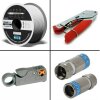 100m Megasat Koaxialkabel 135db 5 Fach + Kompressionszange + Abisolierer + F-Kompressionstecker Cabelcon F-56 CX3 5.1