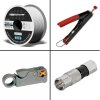 100m Megasat Koaxialkabel 135db 5 Fach + Kompressionszange + Abisolierer + F-Quick Kompressionsstecker 7mm HQ