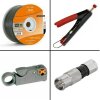 100m Lokmann Koaxialkabel 135db 5 Fach Black + Kompressionszange + Abisolierer + F-Quick Kompressionsstecker 7mm HQ