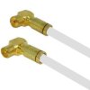 Megasat Vollkupfer Antennenkabel TV Kabel 135 dB HD 4K 8K HQ 1-50 Meter Winkel Gold Kupplung / Winkel Gold Stecker 7mm Weiß