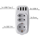 Mehrfachsteckdose Adapter mit USB Ladefunktion