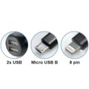 Handy USB KFZ Ladegerät 2x USB für Samsung /...