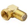 F-Winkelstecker 90° F-Stecker / F-Buchse HQ Qualität Gold 10x Stück