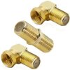 2x F-Winkelstecker 90° Gold + 1x F-Verbinder Gold