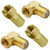 F-Winkelstecker 90° Gold + F-Stecker 7mm Gold HQ Qualität