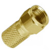 F-Winkelstecker 90° Gold + F-Stecker 7mm Gold HQ Qualität