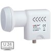 DUR-line Select 90cm Alu Sat Antenne + DUR-LINE UK 124 Unicable LNB 24 Teilnehmer 4K / 8K UHD tauglich Hellgrau