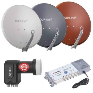 DUR-line Select 80cm Alu Sat Antenne + DUR-line Ultra Quattro LNB + DUR-line MS 5/12 G-HQ Multischalter