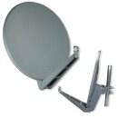 Gibertini SE 85 cm Alu Sat Antenne + 3x Quttro LNB + EMP 13/4 ProfiLine Multischalter Hellgrau