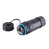 LAN LSA Verbinder CAT 6 IP68 Outdoor Wasserdicht HQ Qualität Blau Short