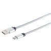 Handy Ladekabel für Samsung / Huawei Handy USB Typ C Schnell Datenkabel Schnellladekabel Silber High Quality 1 Meter