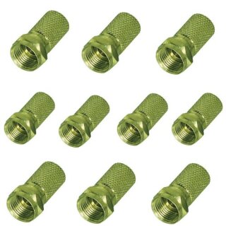 10x F-Stecker 8,2mm vergoldet HQ Qualitt