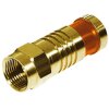 F-Kompressionsstecker F Stecker 7mm Vollmetall vergoldet Rot höchste Qualität